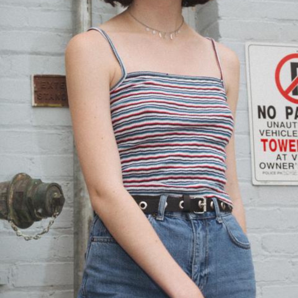 BRANDY MELVILLE MULTI COLOR STRIPED FAYE TANK